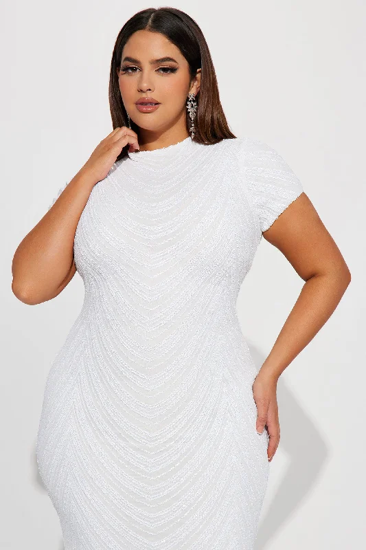 Meet On The Dancefloor Sequin Maxi Dress - White