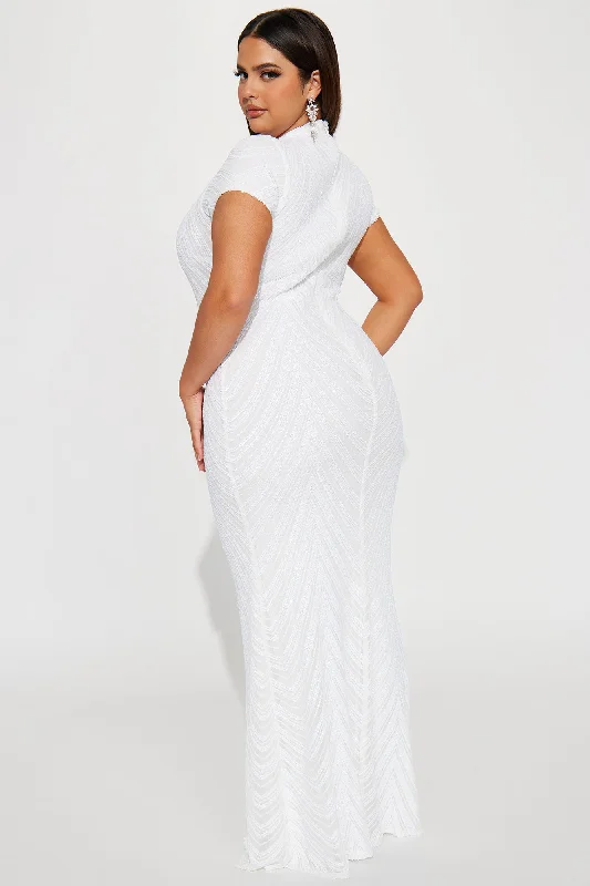 Meet On The Dancefloor Sequin Maxi Dress - White