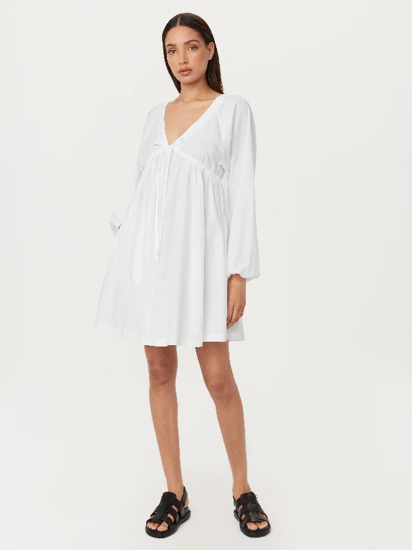 The Poplin Baby Doll Dress in Bright White