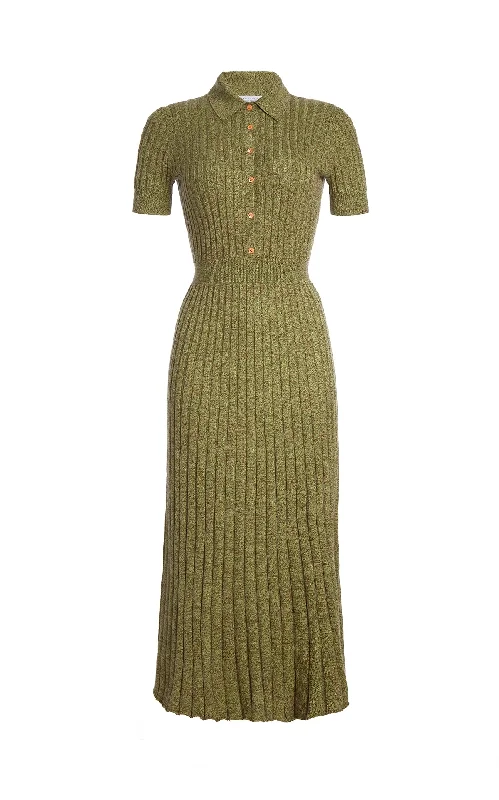 Avant Knit Dress in Green Multi Cashmere Silk