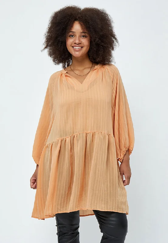 Emma Dress Curve - Peach Cobbler