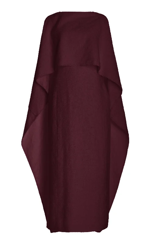 Hunter Dress in Deep Bordeaux Cashmere Silk