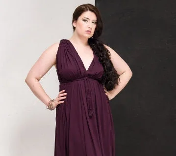 Purple Grecian Maxi Dress