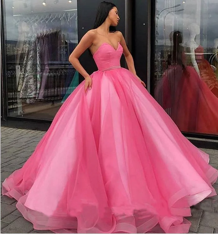 Sweetheart Yellow Long Modest Prom Gowns, Long A-line Fashion Prom Dress OKP79